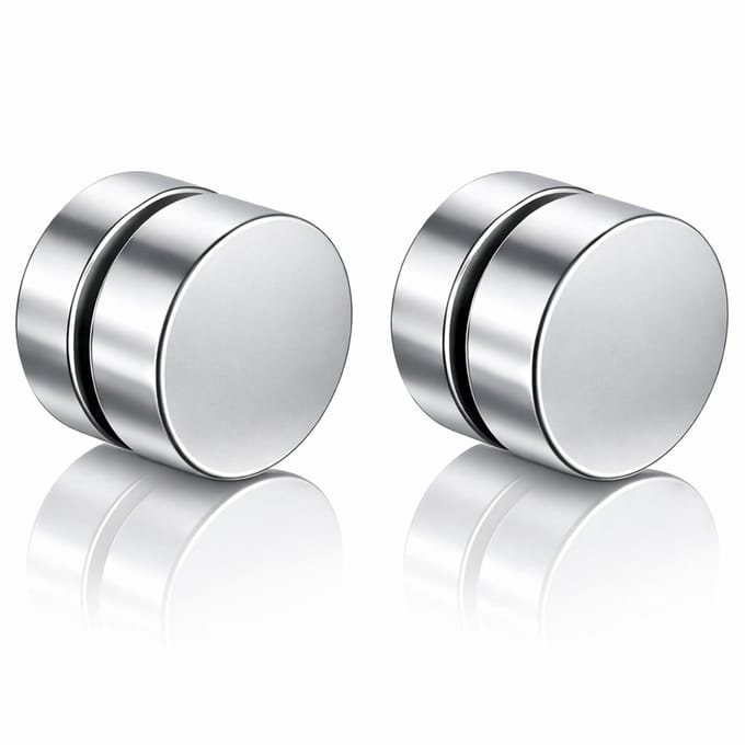 Magnetische Stud oorbellen Zilver 10mm