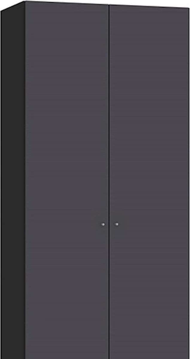 Beter Bed Switchline Kledingkast - Draaideurkast - 101x220x58.5 cm - Zwart/Antraciet