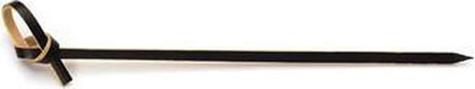 200 st. 200st. Bamboe Cocktailprikkers Knoop Zwart model -  100mm