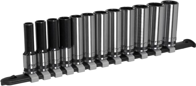 12-delige 3/8" Vierkante Aandrijving Diepe Doppenset - Chroom-Vanadium