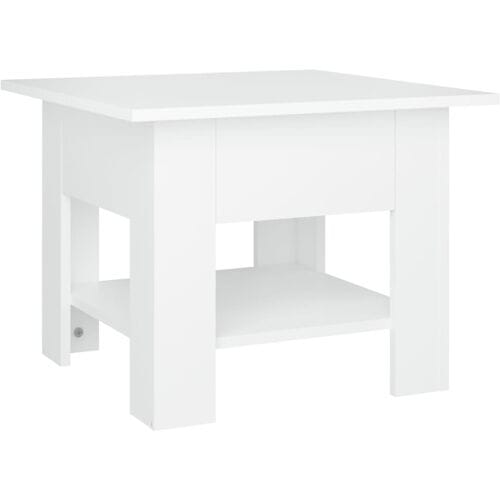 vidaXL - Salontafel - 55x55x42 - cm - bewerkt - hout - wit