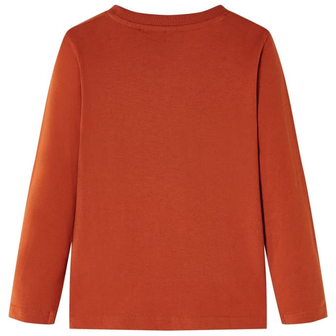 vidaXL - Kindershirt - met - lange - mouwen - 128 - lichtroestkleurig