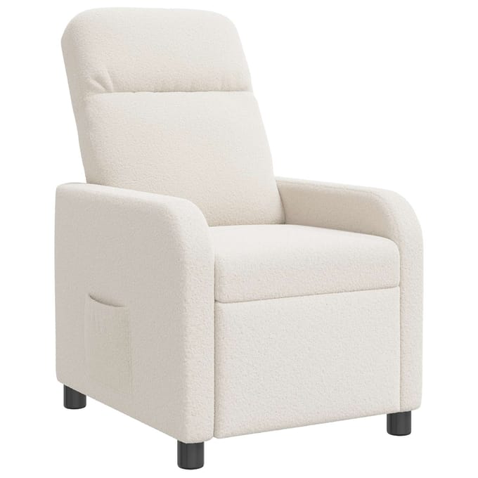 vidaXL - Recliner - Crèmekleurig - Bouclé