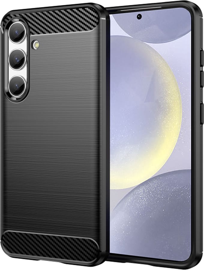 Hoesje geschikt voor Samsung Galaxy S24 Plus - Techsuit Carbon Silicone Back Cover - Zwart