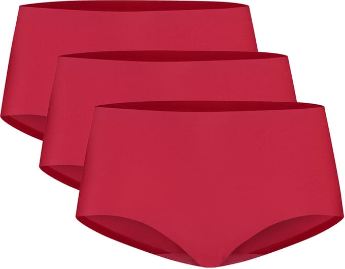 Ten Cate Dames Secrets Heupslip Midi Naadloos 3-Pack Effen Rood - Maat S
