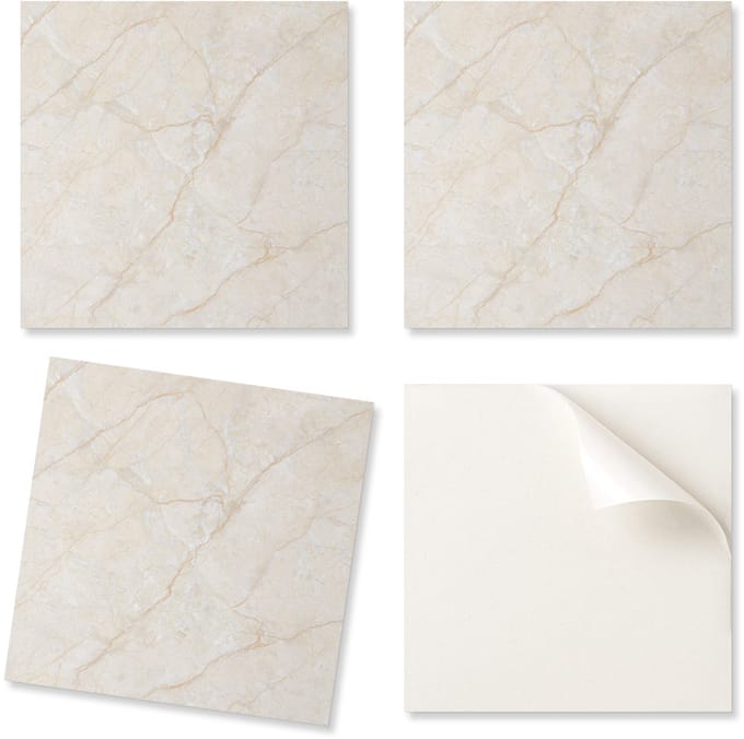 Set vinyl vloertegels met elegant marmerpatroon, 20x20x20 cm