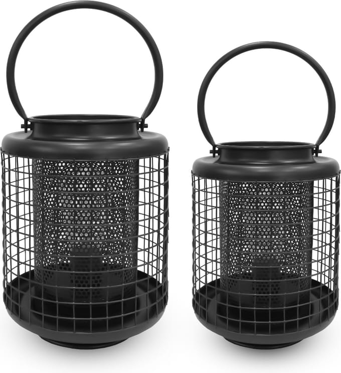 FlinQ Industriële Lantaarn Set - Tafellamp voor buiten - Draadloos