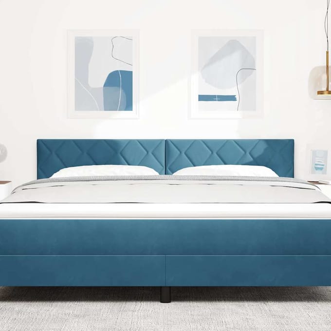 vidaXL - Hoofdbord - Donkerblauw - 180 - cm - Fluweel