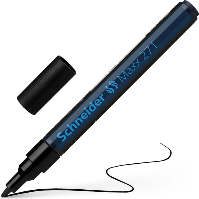 Schneider lakmarker - Maxx 271 - lijnbreedte 1-2 mm - zwart - verfstift - S-127101
