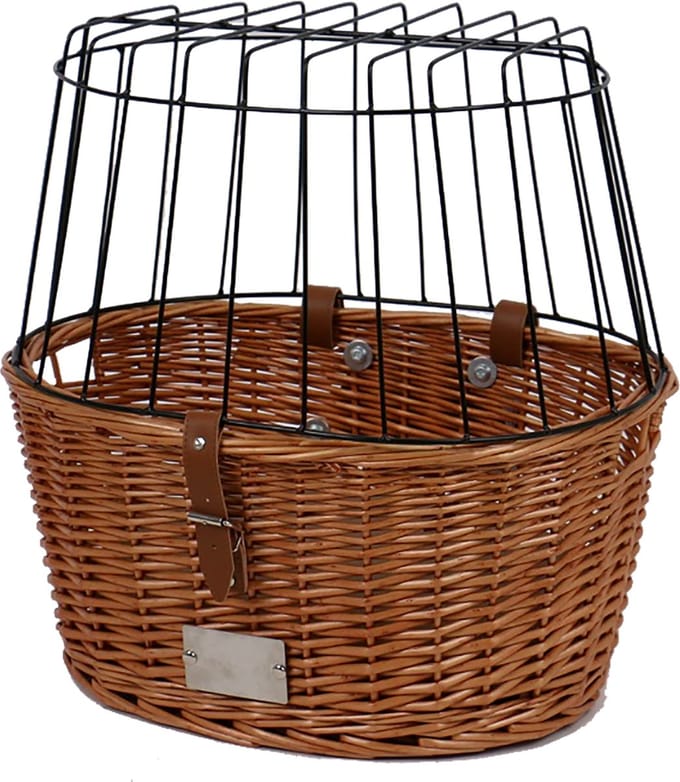 Provence rieten fietsmand stuur & kussen 48x33x44cm - max. 13kg