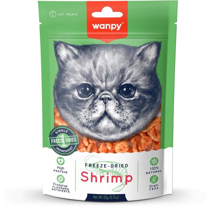 Wanpy gevriesdroogde garnalen 3x 20 gr