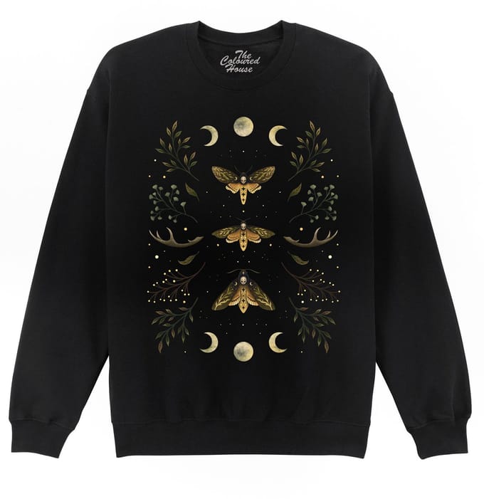 Mot Deaths Head Moth The Coloured House Sweater XL