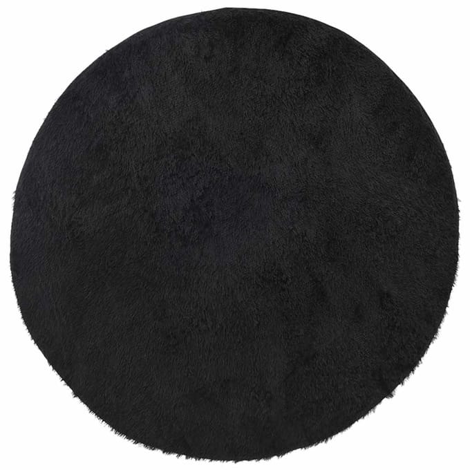 vidaXL - Hoogpolig - vloerkleed - NAVARRA - 200x200 - cm - polyester - zwart