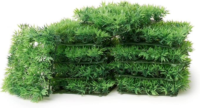 Grasmatten Set - Decoratie Gras - Voorjaarsdecoratie Pasen - Koppelbaar Ontwerp - 13x13 cm - Groen