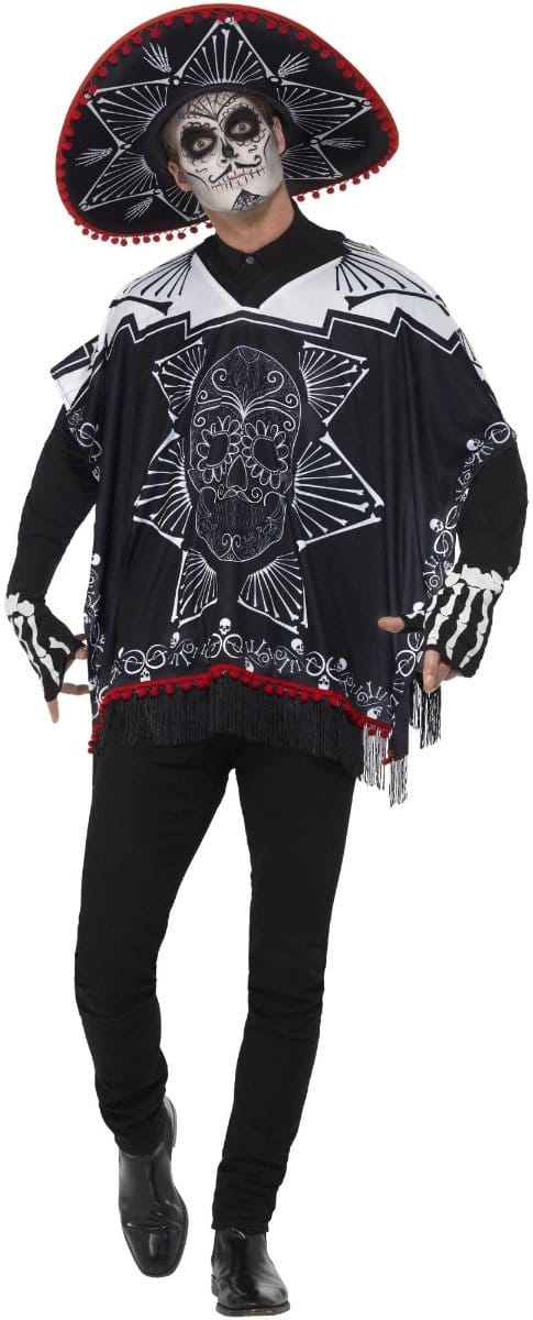 Smiffys - Day Of The Dead Bandit Kostuum - Zwart/Wit