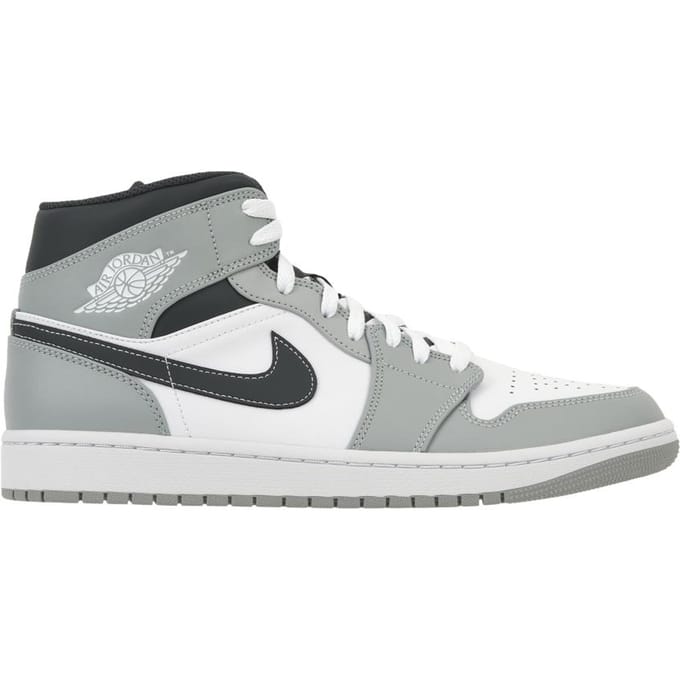 Air Jordan 1 Mid Light Smoke Grey Heren Sneakers Antraciet Wit 554724-078 45
