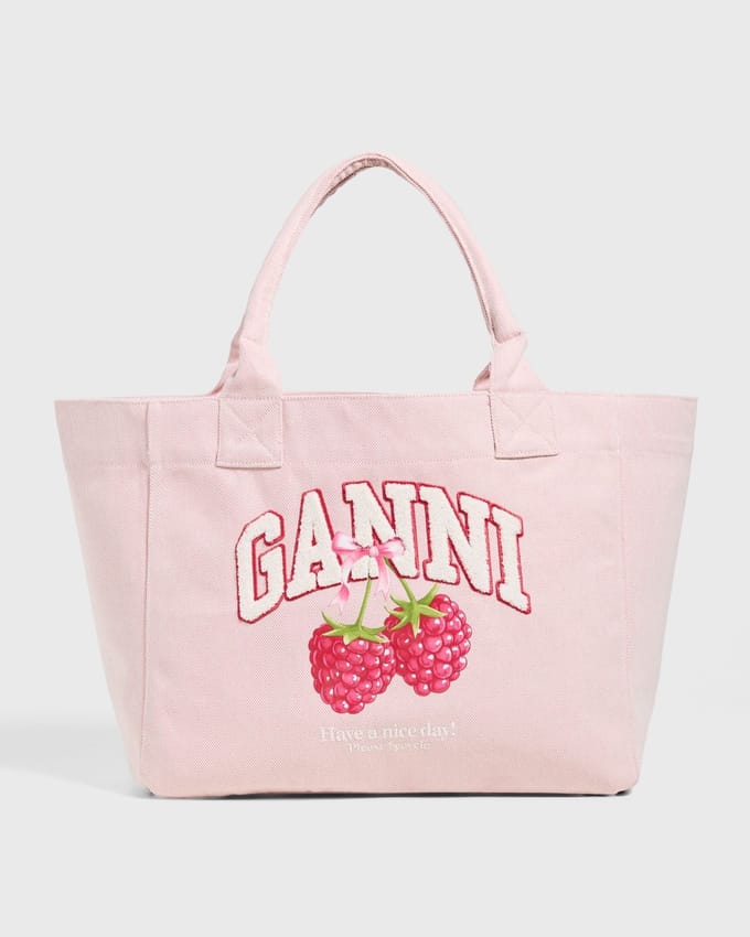 Medium Trapeze Shopper Raspberry Print