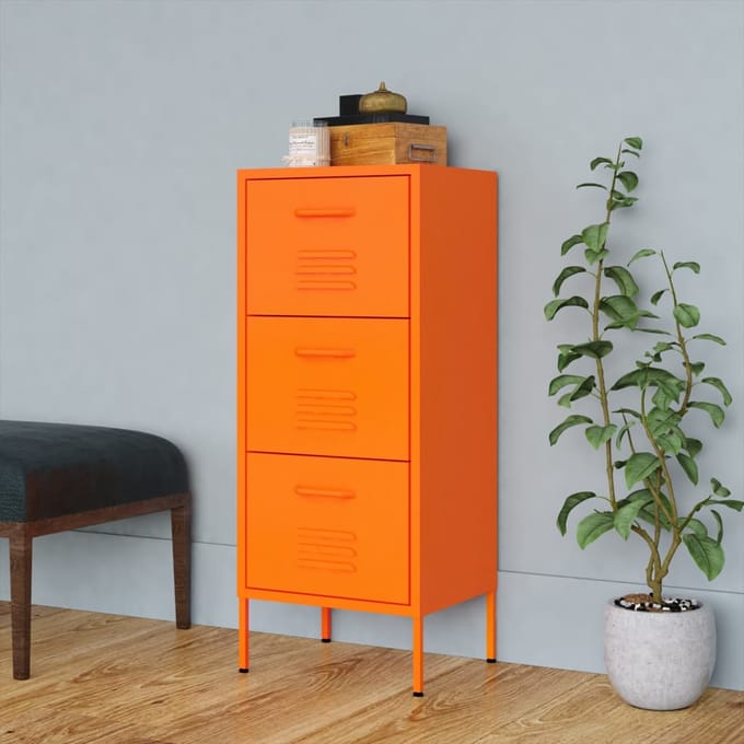 vidaXL - Opbergkast - 42,5x35x101,5 - cm - staal - oranje