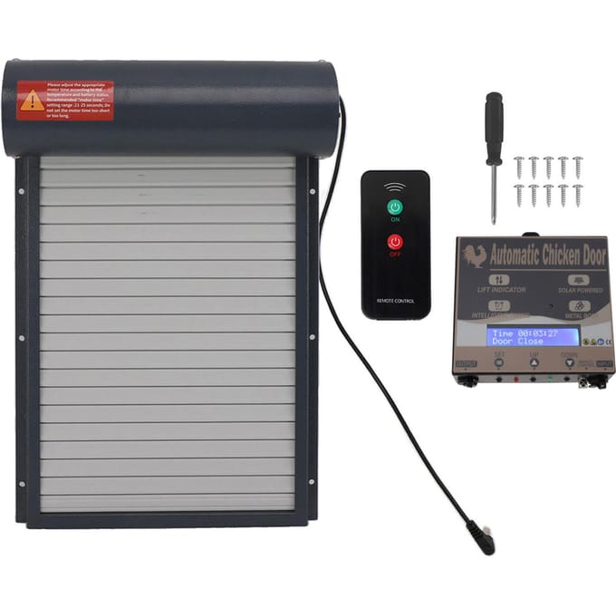 Automatische Kippenhokdeuropener met Timer Programmeerbare Lichtsensor Batterijgevoed Kip gray