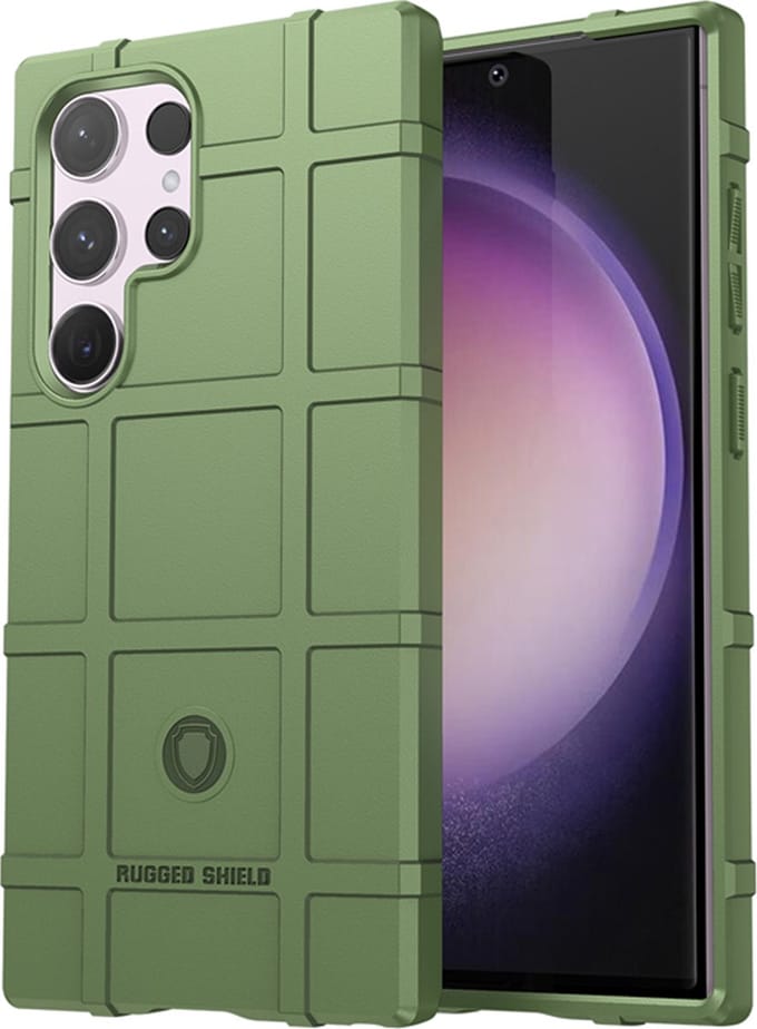 MobyDefend Hoesje - Geschikt voor Samsung Galaxy S24 Ultra - Rugged Shield TPU Backcover - Groen