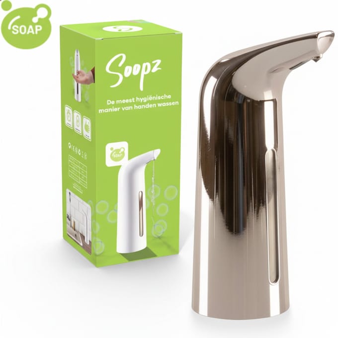 Soopz Automatische Zeepdispenser – Roze – Pink Shine Elegance – Zeeppompje met Bewegingssensor – Handzeep