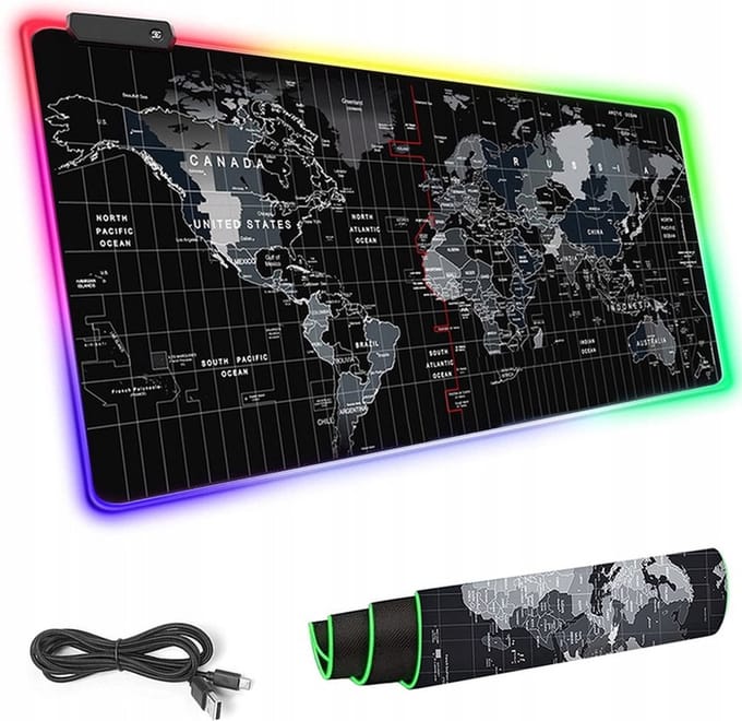 Verlichte Bureau Onderlegger Toetsenbord + Muis - 90 x 40 cm - Waterproof -