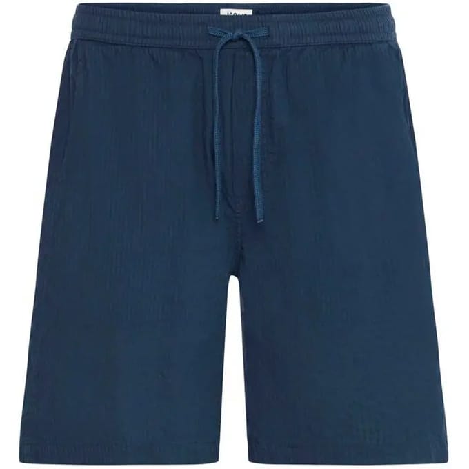 Solid Liam Seersucker Casual Short Heren Blauw dessin S