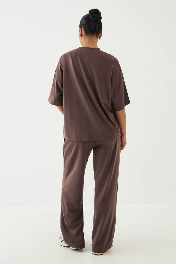 Dames Dsgn Studio Lounge Superzachte Wijde Pijpenbroek | Mokka | Maat: Medium