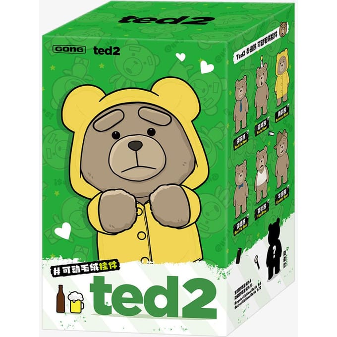 POP MART Ted2 Teddybeer Actie Pluche Hanger Blind Box beige
