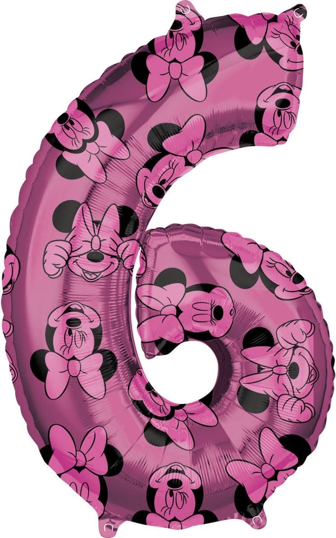 Amscan Folieballon Minnie Mouse 6 Jaar Meisjes 43 X 66 Cm Roze
