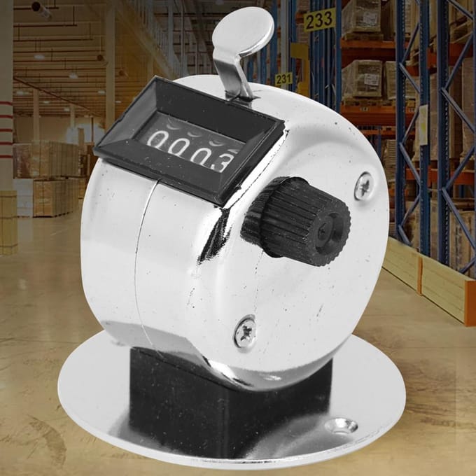 Mechanische Handmatige Teller 4-Cijferige Mini Handdruk Teller Handbediende Teltool black