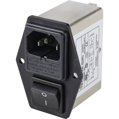 TRU COMPONENTS TC-10101524 Netfilter Met IEC-connector, Met schakelaar 250 V/AC 4 A 1.2 mH 1 stuk(s)