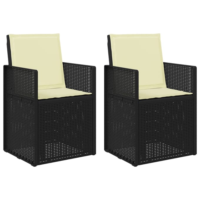 vidaXL - Tuinstoelen - 2 - st - Antraciet- - en - crèmekleurig - PP