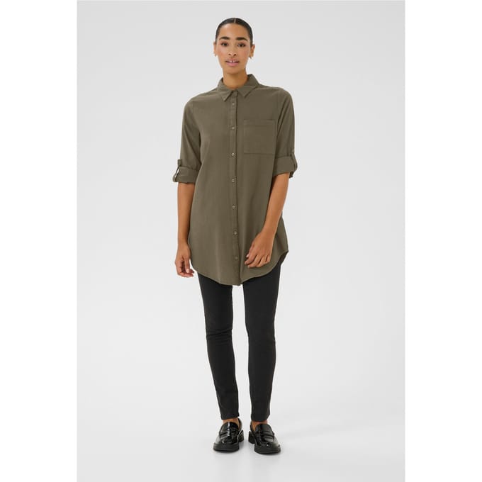 Overhemd met lang mouwen Loose fit Grape Leaf green