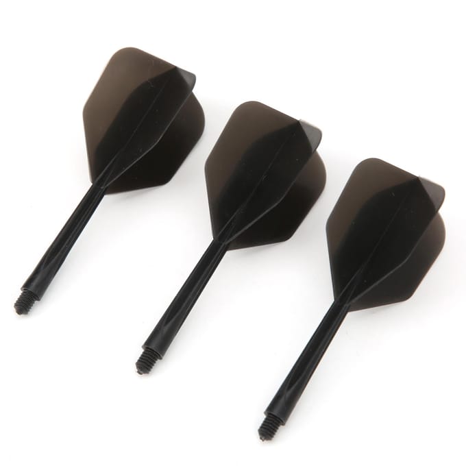 3 Stuks 2BA Geïntegreerde Transparante Dartschachten en Flights Standaard Vorm Anti-Breek Zwart black