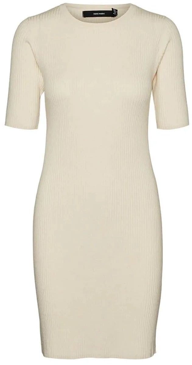 Vero Moda Gold 2/4 O Neck Vip Korte Mouwen Korte Jurk Wit L Vrouw