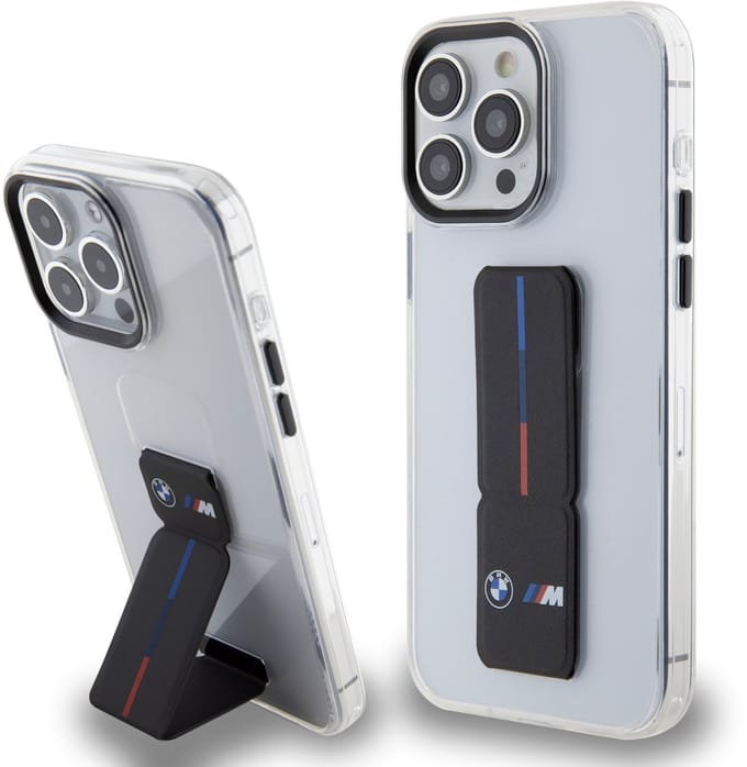 BMW Back Cover - Transparant - Geschikt voor Apple iPhone 15 Pro - Gripstand en Valbescherming