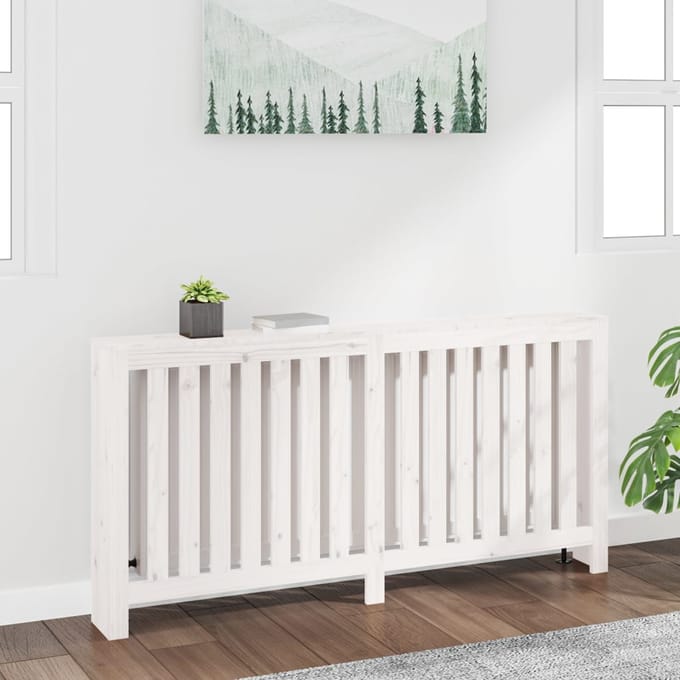 vidaXL Radiatorombouw 169x19x84 cm massief grenenhout wit