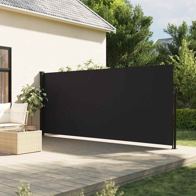 vidaXL - Windscherm - uittrekbaar - 160x500 - cm - zwart