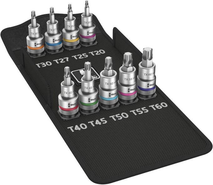 TORX Bitset met Houderfunctie voor Schroeven, 9 Delen