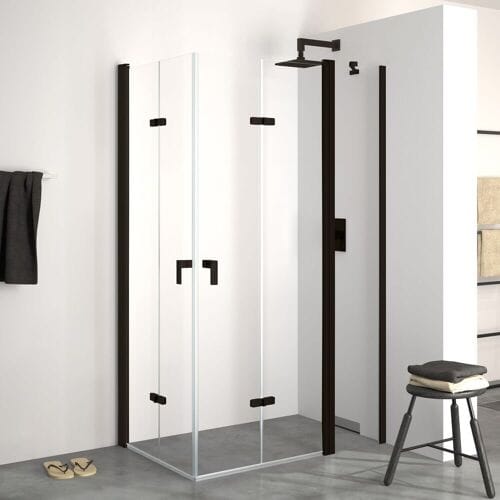 Hüppe Design pure 4-corner swing-folding door with fixed part W: 140 H: 200 cm, right 8P7005123321