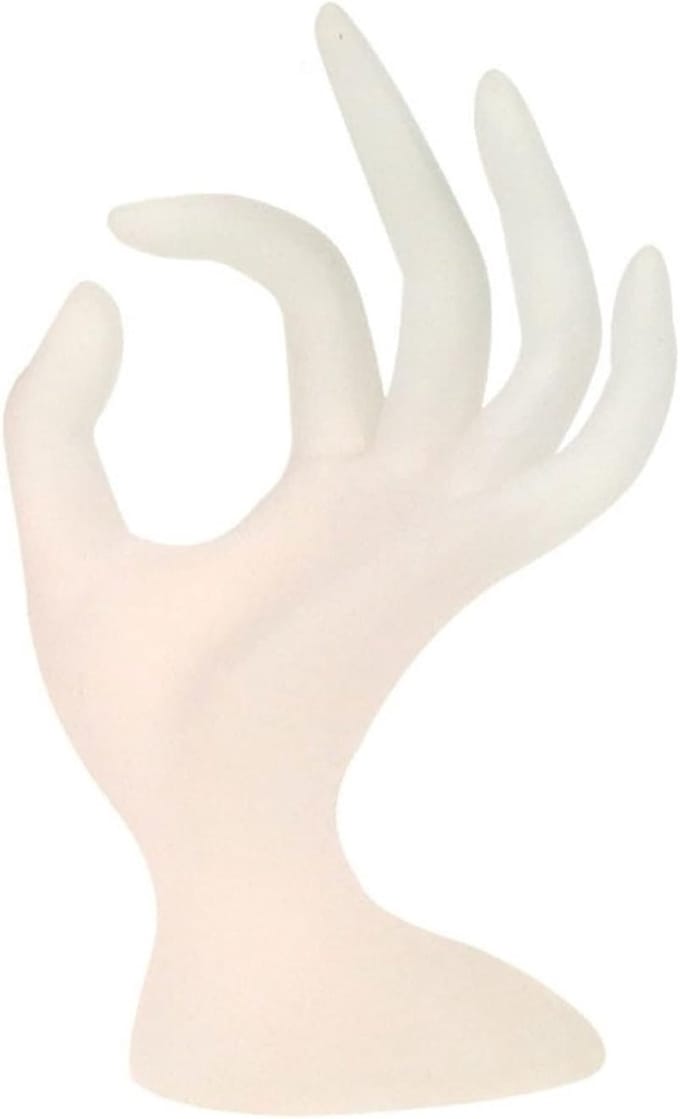 Sieraden Display Stand - Hand Model - Sieraden Opbergen - Gladde Lijnen - 9x5.3x9 Inch - Wit