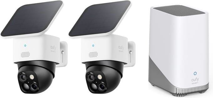 eufy Security SoloCam S340 - 360° buitencamera 2 PACK + Homebase 3 - Bundelvoordeel