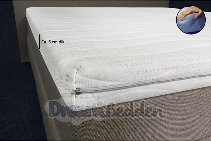 Topper 80x210 Koudschuim HR45 6 cm Dik met Cool & Fresh hoes