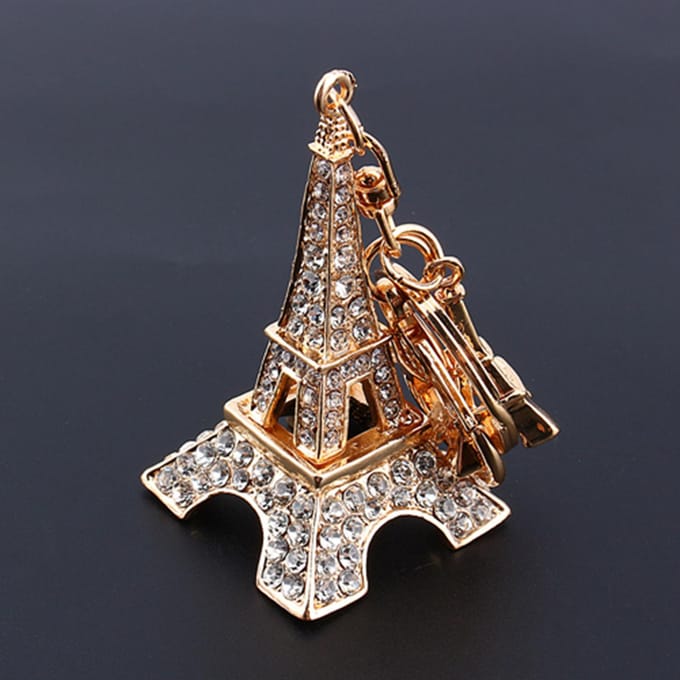 Eiffeltoren Strass Sleutelhanger Bedel Hanger Portemonnee Tas Sleutelring Ketting Sleutelhanger beige