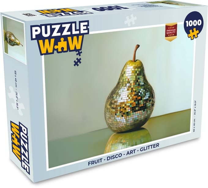 Puzzel Fruit - Disco - Art - Glitter - Legpuzzel - Puzzel 1000 stukjes volwassenen