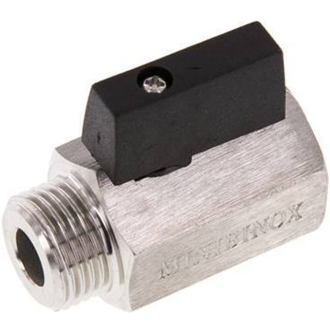Buiten x Binnendraad G 1/2 inch 2-Weg Rvs Mini-Kogelkraan 25 Bar - BL2SH-MM-MF-012