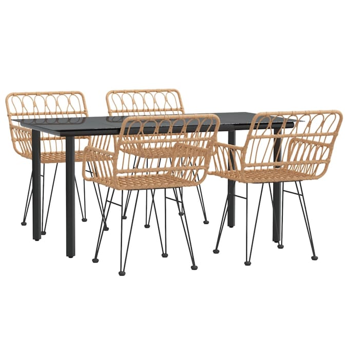 vidaXL - 5-delige - Tuinset - poly - rattan