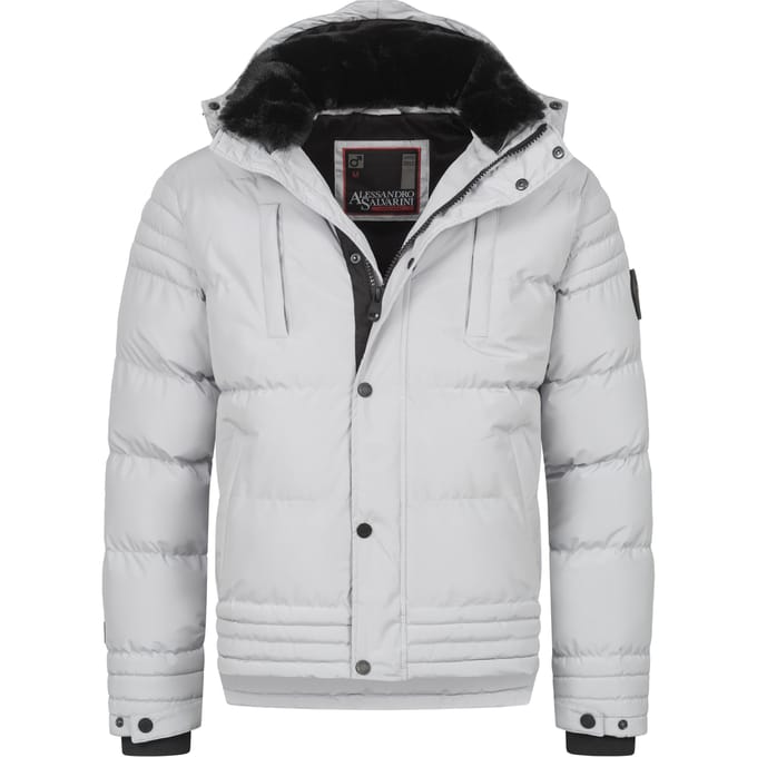 Alessandro Salvarini heren winterjas AS-281 met teddyvoering en afneembare capuchon