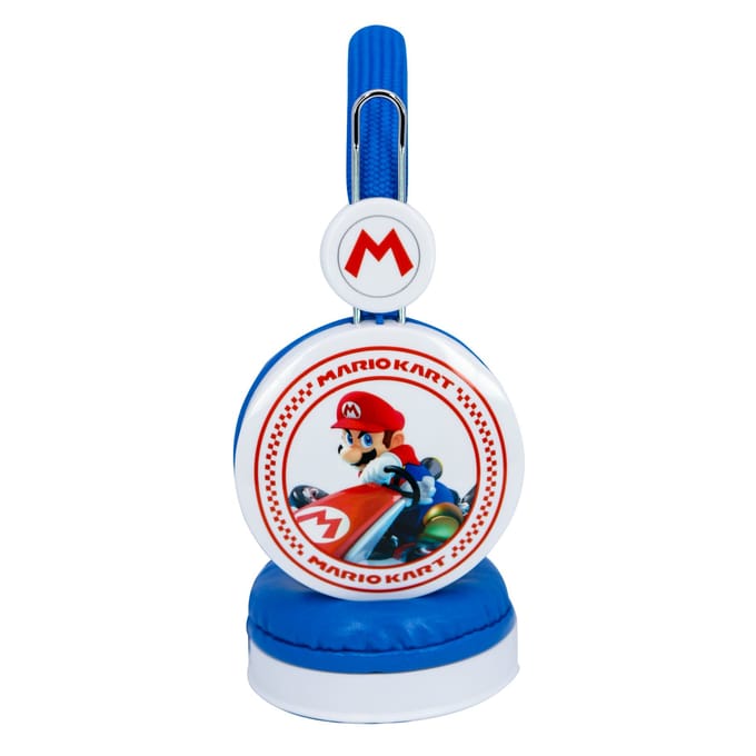 Super Mario Kart - Koptelefoon voor kinderen 3-7 jaar - Wit / Blauw